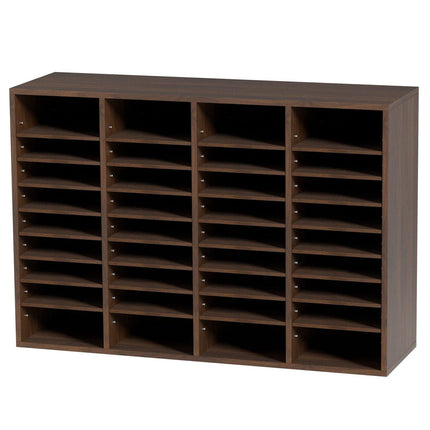 Literature Organizers, 36 Compartments Office Mailbox with Adjustable Shelves, Wood Literature Sorter 997x305x680 mm for Office, Home, Classroom, Mailrooms Organization, EPA Certified Brown.