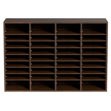 Literature Organizers, 36 Compartments Office Mailbox with Adjustable Shelves, Wood Literature Sorter 997x305x680 mm for Office, Home, Classroom, Mailrooms Organization, EPA Certified Brown.