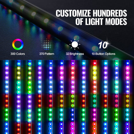 2 PCS 3 FT Whip Light, APP & RF Remote Control Led Whip Light, Waterproof RGB Chasing Lighted Whips with 4 Flags, for UTVs, ATVs, Motorcycles, RZR, Can-am, Trucks, Off-road, Go-karts.