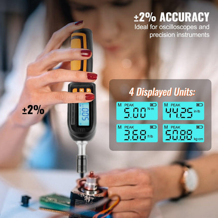 Digital Torque Screwdriver 1/4" Range 2.65-70.67in/lb w/ 0.01N.m Increment.