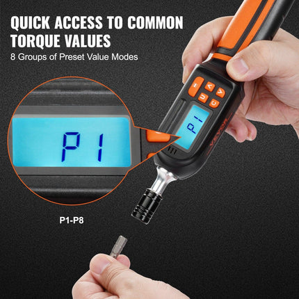 Digital Torque Screwdriver 1/4" Range 2.65-70.67in/lb w/ 0.01N.m Increment.