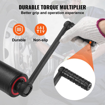 Torque Multiplier, Heavy Duty Torque Multiplier Wrench Set, 1 Inch Drive Lug Nut Wrench Torque Multiplier, 1:64 6800N.m Lug Nut Remover, with 8 Sockets and Storage Case for Truck Trailer RV.