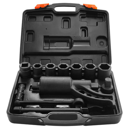 Torque Multiplier, Heavy Duty Torque Multiplier Wrench Set, 1 Inch Drive Lug Nut Wrench Torque Multiplier, 1:64 6800N.m Lug Nut Remover, with 8 Sockets and Storage Case for Truck Trailer RV.