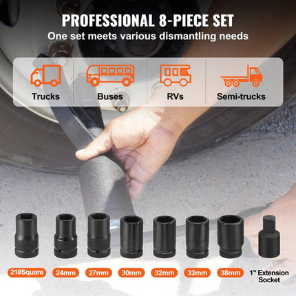 Torque Multiplier, Heavy Duty Torque Multiplier Wrench Set, 1 Inch Drive Lug Nut Wrench Torque Multiplier, 1:58 4800N.m Lug Nut Remover, with 8 Sockets and Storage Case for Truck Trailer RV.