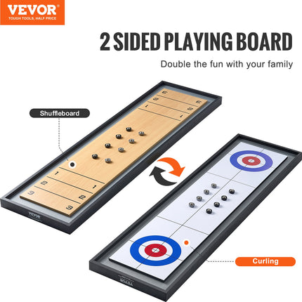 114cm Shuffleboard and Curling 2 in 1 Board Game Portable Tabletop Set.