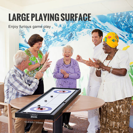114cm Shuffleboard and Curling 2 in 1 Board Game Portable Tabletop Set.