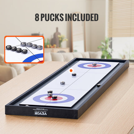 114cm Shuffleboard and Curling 2 in 1 Board Game Portable Tabletop Set.