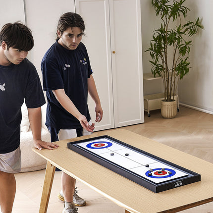114cm Shuffleboard and Curling 2 in 1 Board Game Portable Tabletop Set.