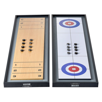 114cm Shuffleboard and Curling 2 in 1 Board Game Portable Tabletop Set.