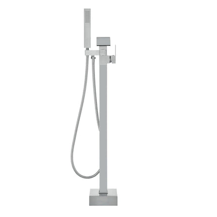 Freestanding Bathtub Faucet, Floor Mount, Freestanding Tub Filler, Shower Mixer Taps, Two Water Modes, Swivel Spout, for Bathing & Showering Pet Bathing Cleaning Drains Toilet Flushing.