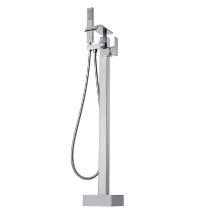 Freestanding Bathtub Faucet, Floor Mount, Freestanding Tub Filler, Shower Mixer Taps, Two Water Modes, Swivel Spout, for Bathing & Showering Pet Bathing Cleaning Drains Toilet Flushing.