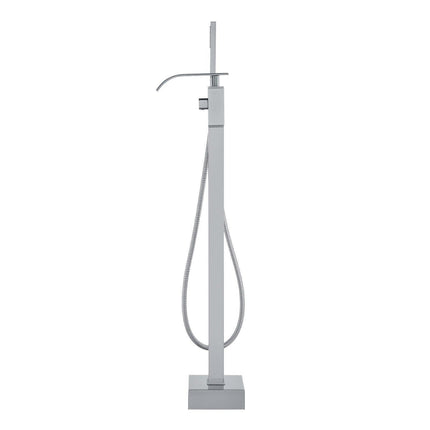 Freestanding Bathtub Faucet, Floor Mount, Freestanding Tub Filler, Shower Mixer Taps, Two Water Modes, Swivel Spout, for Bathing & Showering Pet Bathing Cleaning Drains Toilet Flushing.