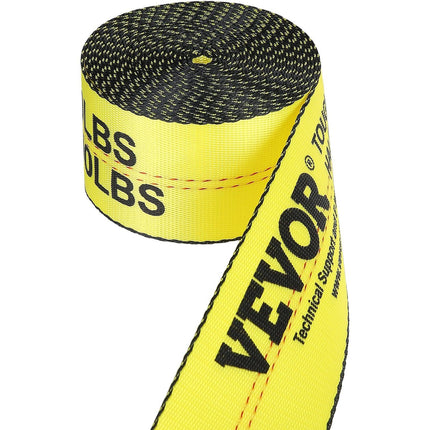 Winch Straps, 10.2 cm x 9.1 m, 2.7T Load Capacity, 8.2T Break Strength, Truck Straps with Flat Hook, Flatbed Tie Downs Cargo Control for Trailers, Farms, Rescues, Tree Saver, Yellow (10 Pack).