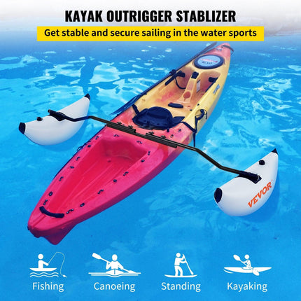 Kayak Outrigger Stabilizer Inflatable Outrigger Float 2PCS PVC w/ Arms Rod.