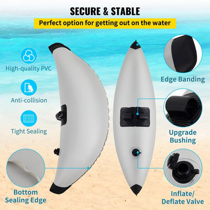Kayak Outrigger Stabilizer Inflatable Outrigger Float 2PCS PVC w/ Arms Rod.
