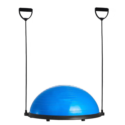 Half Exercise Ball Trainer, 23 inch Balance Ball Trainer, 660lbs Capacity Stability Ball, Yoga Ball with Resistance Bands & Foot Pump, Strength Fitness Ball for Home Gym, Full Body Workout, Blue.