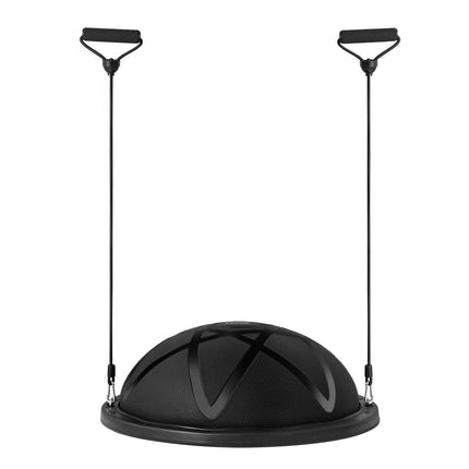 Half Exercise Ball Trainer, 23 inch Balance Ball Trainer, 660 lbs Capacity Stability Ball, Yoga Ball with Resistance Bands and Pump, Strength Fitness Ball for Home Gym, Full Body Workouts, Black.
