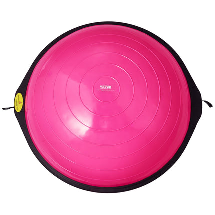 Half Exercise Ball Trainer, 26 inch Balance Ball Trainer, 1500lbs Capacity Stability Ball, Yoga Ball with Resistance Bands & Foot Pump, Strength Fitness Ball for Home Gym Full Body Workout, Pink.