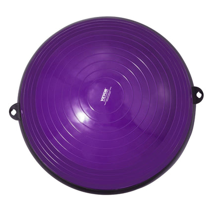 Half Exercise Ball Trainer, 23 inch Balance Ball Trainer, 660lbs Stability Ball, Yoga Ball with Resistance Bands & Foot Pump, Strength Fitness Ball for Home Gym, Full Body Workout, Purple.