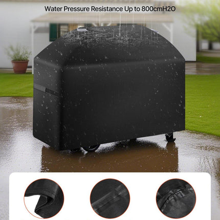 Grill Cover, 63 inch BBQ Covers for Outdoor Grills, Waterproof, Fade Resistant, Weather Resistant Heavy Duty 600D Polyester, Easy On/Off, with Hook-and-Loop Straps, Black.