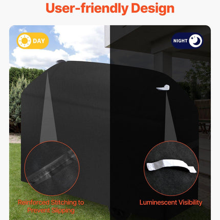 Grill Cover, 63 inch BBQ Covers for Outdoor Grills, Waterproof, Fade Resistant, Weather Resistant Heavy Duty 600D Polyester, Easy On/Off, with Hook-and-Loop Straps, Black.