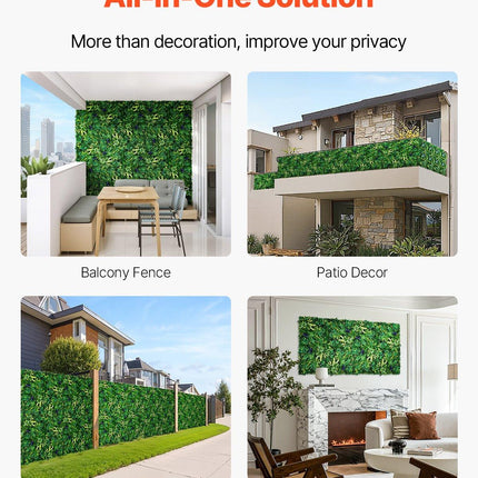 Artificial Grass Wall Panels, 12 PCS 20 x 20 inch, 3D Combination Greenery Boxwood Panel for Indoor Outdoor Green Decor & Ivy Fence Covering, Privacy Backdrop Wall Hedge Screen for Garden.