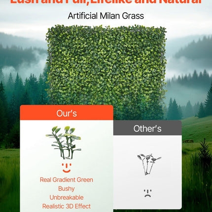 Artificial Grass Wall Panels, 40 x 120 inch, Milan Grass Greenery Boxwood Panel for Indoor Outdoor Green Decor & Ivy Fence Covering, Privacy Backdrop Wall Hedge Screen for Garden.