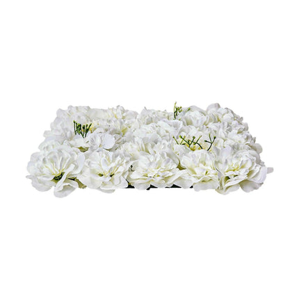 3D Flower Wall Panel, 24 PCS 15 x 15 inch, Artificial Floral Wall Background Mesh Backing Mat,Seamless Design&Easy Installation for Wedding Valentines Day Home Baby Party Backdrop Decor,White.