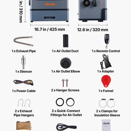 Diesel Heater, 8KW, DC 12V/24V, All in One Portable Diesel Air Heater with Bluetooth APP Control, Remote Control and LCD Screen, 5 L Fuel Tank for Trucks, Vans, RVs, Campers, and Garages.