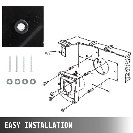 Industrial Ventilation Extractor Metal Axial Exhaust Commercial 12 inch Air Blower Fan 250MM opening exhaust fan 2800 RPM Low Noise Stable Running.