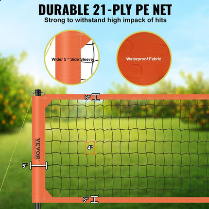 Outdoor Portable Volleyball Net System, Adjustable Height Aluminum Poles, Professional Volleyball Set with PVC Volleyball, Pump, Carrying Bag, Heavy Duty Volleyball Net for Backyard, Beach, Lawn.