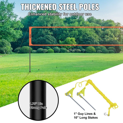 Outdoor Portable Volleyball Net System, Adjustable Height Aluminum Poles, Professional Volleyball Set with PVC Volleyball, Pump, Carrying Bag, Heavy Duty Volleyball Net for Backyard, Beach, Lawn.