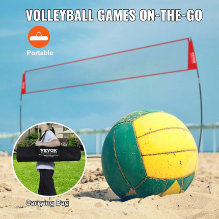 Freestanding Volleyball Training Net for Indoor or Outdoor Use, Adjustable Height Portable Net System with Carrying Bag, Professional Volleyball Practice Trainer for Hitting or Serving Drills.