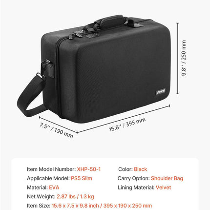 PS5 Carrying Case Travel Bag for Playstation 5 Slim EVA Soft Lining.
