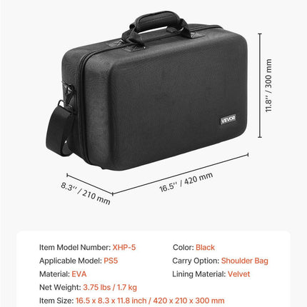 PS5 Carrying Case Travel Bag for Playstation 5 Shockproof EVA Soft Lining.