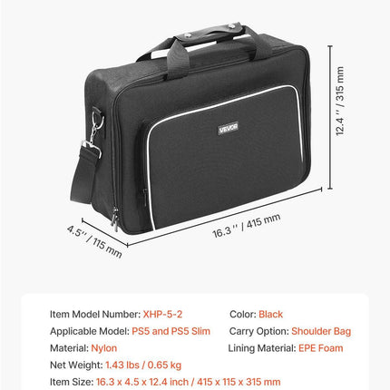 PS5 Carrying Case Travel Bag for Playstation 5 PS5 Slim Waterproof Nylon.