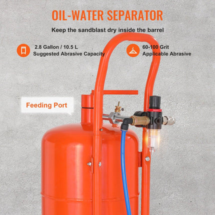 5 Gallon Sand Blaster 60-110 PSI High Pressure Sandblaster with 4 Nozzles.