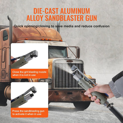 5 Gallon Sand Blaster 60-110 PSI High Pressure Sandblaster with 4 Nozzles.