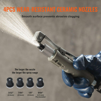 5 Gallon Sand Blaster 60-110 PSI High Pressure Sandblaster with 4 Nozzles.