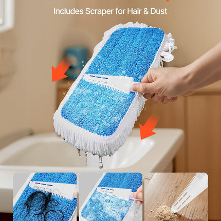 Spray Mop, with 3 Washable Pads for Dry and Wet Floor Cleaning & an 800ml Refillable Water Tank, Microfiber Dust Wet Mop & Twisted Cotton Dry Mop, Commercial Home Use for Tiles/Vinyl/Wood Floor.