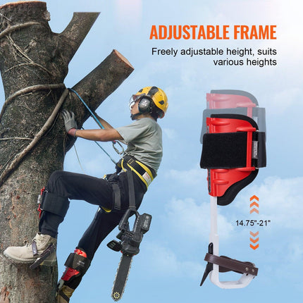 Tree Climbing Spikes, 1 Pair Aluminum Climbing Spurs, 350lbs Load Capacity Tree Climbing Gear with Straps and Spike Protectors, Arborist Equipment for Climbers, Hunting, Fruit Picking, Red.