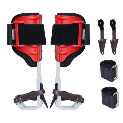 Tree Climbing Spikes, 1 Pair Aluminum Climbing Spurs, 350lbs Load Capacity Tree Climbing Gear with Straps and Spike Protectors, Arborist Equipment for Climbers, Hunting, Fruit Picking, Red.