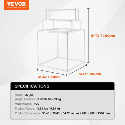 Towel Rack 8-Bar Outdoor PVC Towel Holder for Poolside Spa Bathroom White.