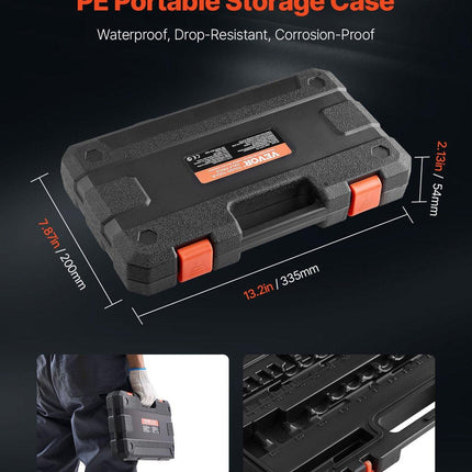 Torx Bit Socket and External Torx Socket Set 31-Piece T8-T70 and E4-E24 Steel.