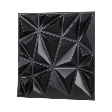3D Wall Panels, 33-Pack 30 x 30 cm PVC Modern Art Minimalist Diamond Tiles, 2.97 m² Coverage Accent Wall Panel, Interior Home Decor for Ceiling, Bedroom, Living Room, Gaming Room, Matte Black.