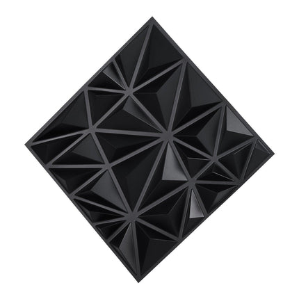3D Wall Panels, 33-Pack 30 x 30 cm PVC Modern Art Minimalist Diamond Tiles, 2.97 m² Coverage Accent Wall Panel, Interior Home Decor for Ceiling, Bedroom, Living Room, Gaming Room, Matte Black.