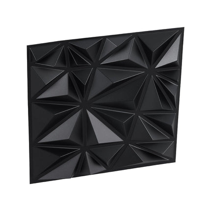 3D Wall Panels, 33-Pack 30 x 30 cm PVC Modern Art Minimalist Diamond Tiles, 2.97 m² Coverage Accent Wall Panel, Interior Home Decor for Ceiling, Bedroom, Living Room, Gaming Room, Matte Black.