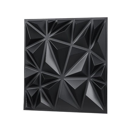 3D Wall Panels, 33-Pack 30 x 30 cm PVC Modern Art Minimalist Diamond Tiles, 2.97 m² Coverage Accent Wall Panel, Interior Home Decor for Ceiling, Bedroom, Living Room, Gaming Room, Matte Black.