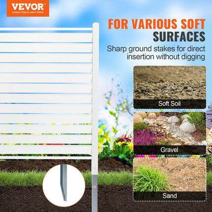 48" W x 48" H Vinyl Privacy Fence Panels, Air Conditioner Fence, Outdoor Privacy Screens for Trash Can, Pool Equipment Enclosure, Privacy Screen Kit Louvered Panels (2 Panels).