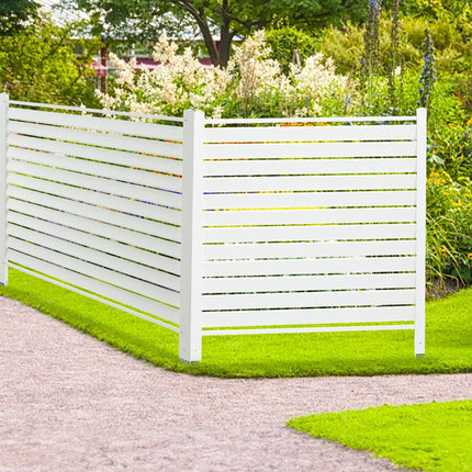 48" W x 48" H Vinyl Privacy Fence Panels, Air Conditioner Fence, Outdoor Privacy Screens for Trash Can, Pool Equipment Enclosure, Privacy Screen Kit Louvered Panels (2 Panels).